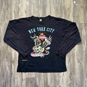 Vintage Y2K Ed Hardy NYC New York City Long Sleeve Shirt Size XXL